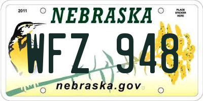 NE license plate WFZ948
