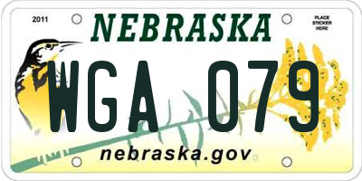 NE license plate WGA079
