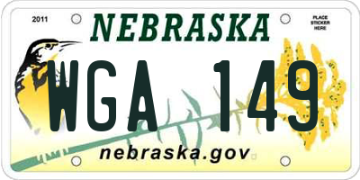 NE license plate WGA149