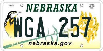 NE license plate WGA257