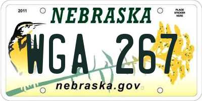 NE license plate WGA267