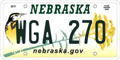 NE license plate WGA270