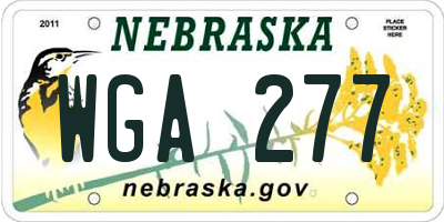 NE license plate WGA277