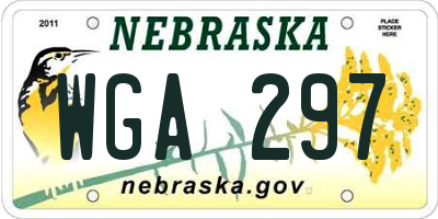 NE license plate WGA297