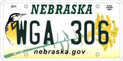 NE license plate WGA306