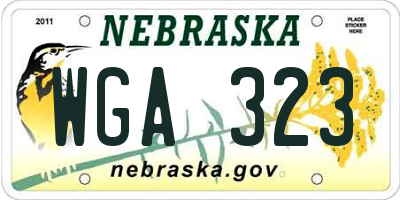 NE license plate WGA323