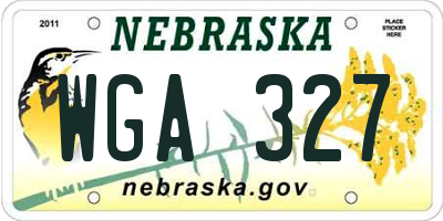 NE license plate WGA327