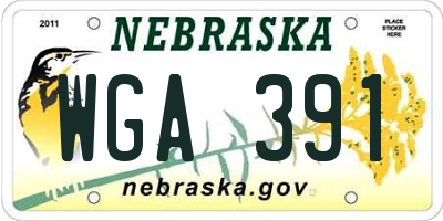 NE license plate WGA391