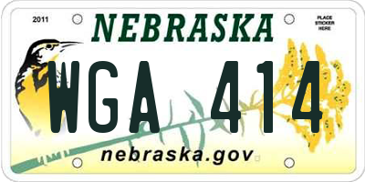 NE license plate WGA414