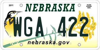 NE license plate WGA422