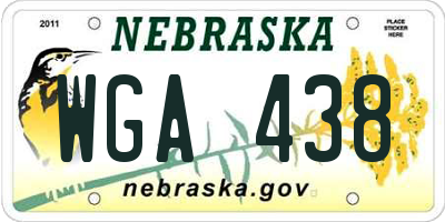 NE license plate WGA438