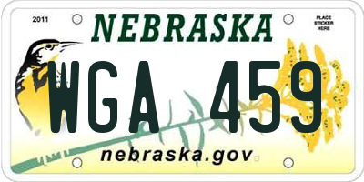 NE license plate WGA459