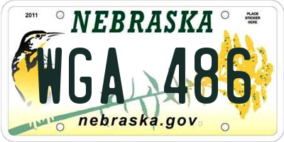 NE license plate WGA486