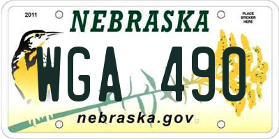 NE license plate WGA490