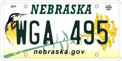 NE license plate WGA495