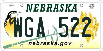 NE license plate WGA522
