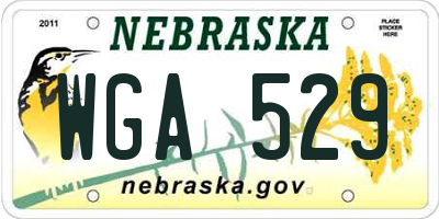 NE license plate WGA529