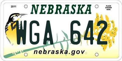 NE license plate WGA642