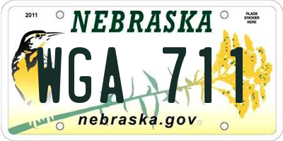 NE license plate WGA711