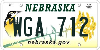 NE license plate WGA712