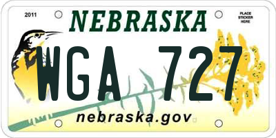 NE license plate WGA727