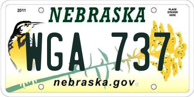 NE license plate WGA737