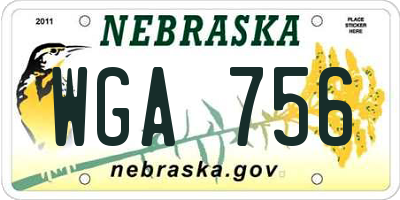NE license plate WGA756