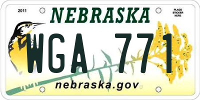 NE license plate WGA771