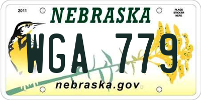 NE license plate WGA779