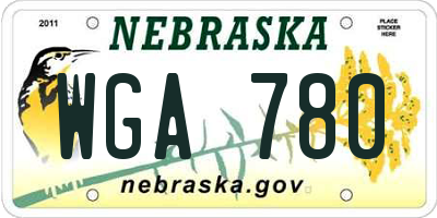 NE license plate WGA780