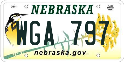 NE license plate WGA797