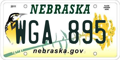 NE license plate WGA895
