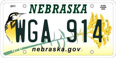 NE license plate WGA914