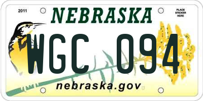 NE license plate WGC094