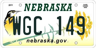 NE license plate WGC149