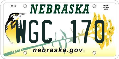 NE license plate WGC170