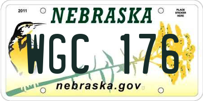 NE license plate WGC176