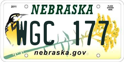 NE license plate WGC177