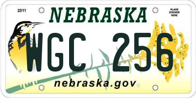 NE license plate WGC256