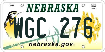 NE license plate WGC276