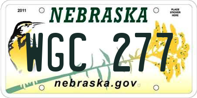 NE license plate WGC277