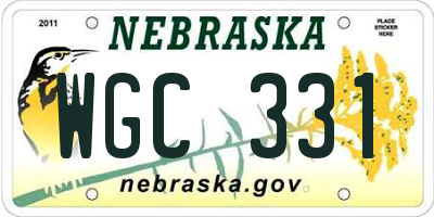 NE license plate WGC331