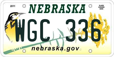 NE license plate WGC336