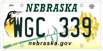 NE license plate WGC339
