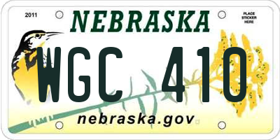 NE license plate WGC410