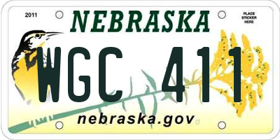 NE license plate WGC411