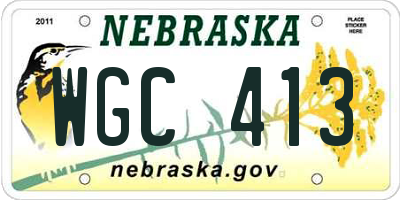 NE license plate WGC413