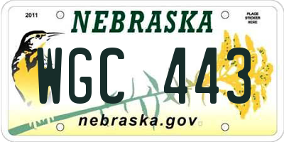 NE license plate WGC443