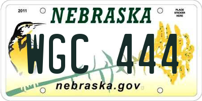 NE license plate WGC444