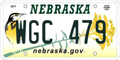 NE license plate WGC479